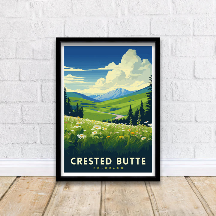 Crested Butte Colorado Travel Print| Colorado Wall Decor Crested Butte Poster Rocky Mountain Travel Prints Colorado Art Print Crested Butte