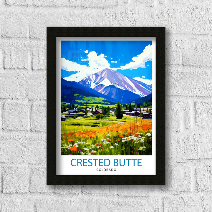 Crested Butte Colorado Travel Print| Colorado Wall Decor Crested Butte Poster Rocky Mountain Travel Prints Colorado Art Print Crested Butte