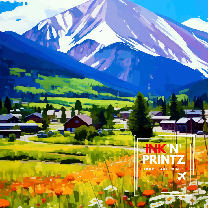 Crested Butte Colorado Travel Print| Colorado Wall Decor Crested Butte Poster Rocky Mountain Travel Prints Colorado Art Print Crested Butte