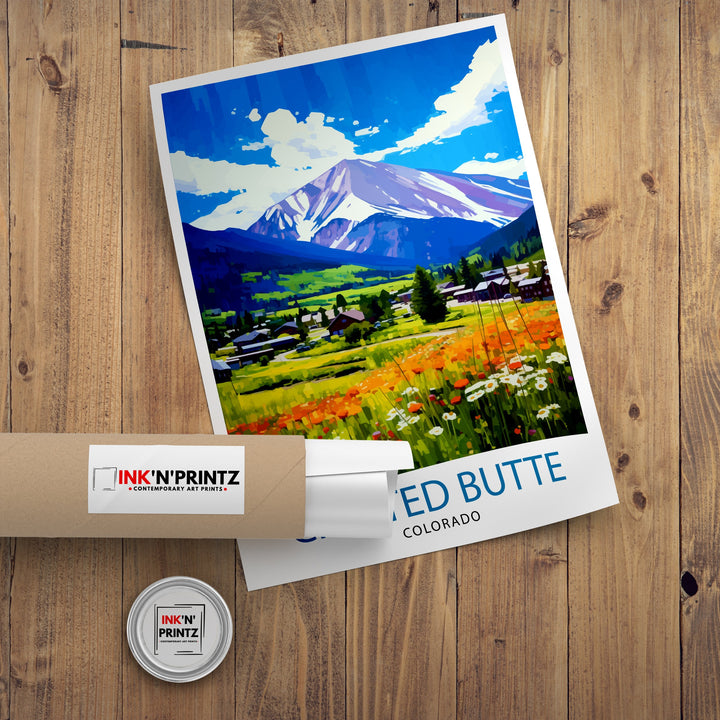 Crested Butte Colorado Travel Print| Colorado Wall Decor Crested Butte Poster Rocky Mountain Travel Prints Colorado Art Print Crested Butte