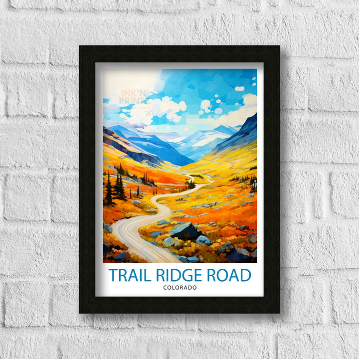 Trail Ridge Road Colorado Travel Print| Colorado Wall Decor Rocky Mountain National Park Mountain Landscape Art Colorado Scenic