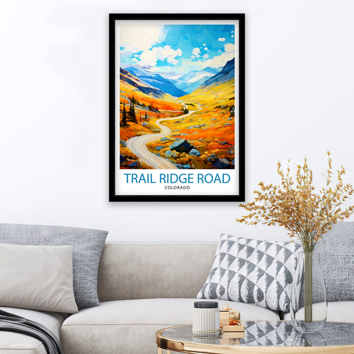 Trail Ridge Road Colorado Travel Print| Colorado Wall Decor Rocky Mountain National Park Mountain Landscape Art Colorado Scenic