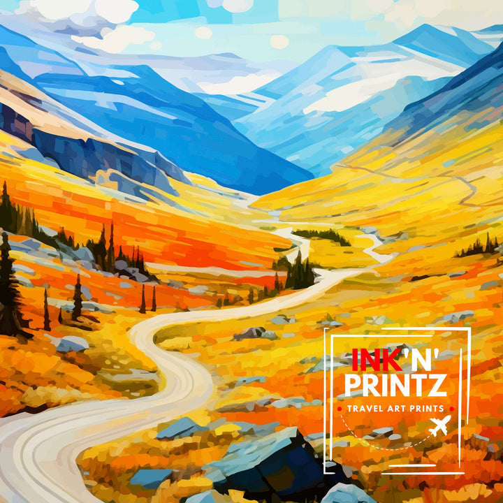 Trail Ridge Road Colorado Travel Print| Colorado Wall Decor Rocky Mountain National Park Mountain Landscape Art Colorado Scenic