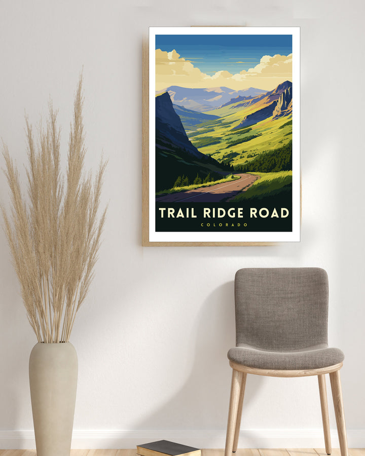 Trail Ridge Road Colorado Travel Print| Colorado Wall Decor Rocky Mountain National Park Mountain Landscape Art Colorado Scenic