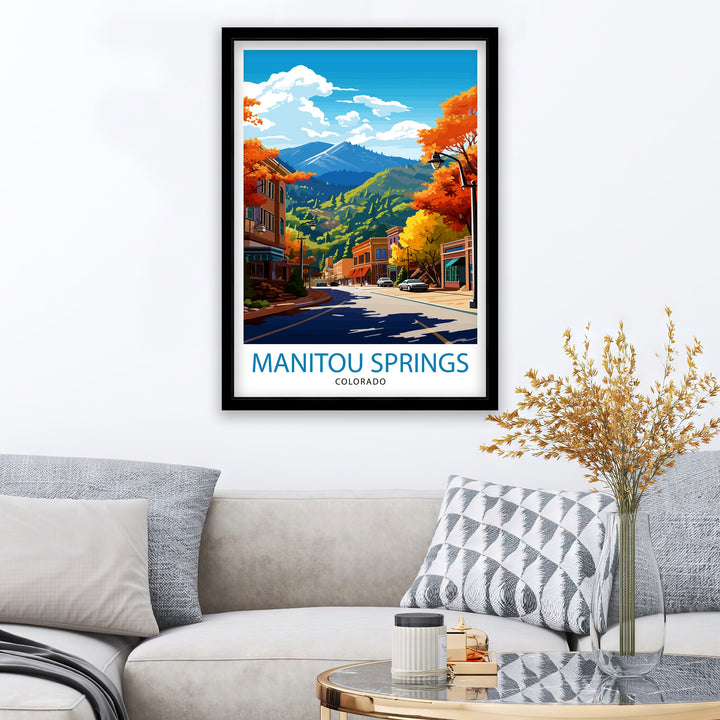 Manitou Springs Colorado Travel Print| Colorado Wall Decor Manitou Springs Poster Rocky Mountain Travel Prints Colorado Art Print Manitou