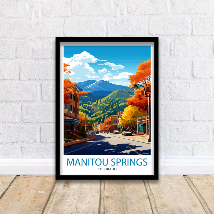 Manitou Springs Colorado Travel Print| Colorado Wall Decor Manitou Springs Poster Rocky Mountain Travel Prints Colorado Art Print Manitou