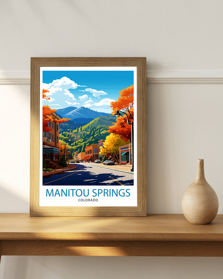 Manitou Springs Colorado Travel Print| Colorado Wall Decor Manitou Springs Poster Rocky Mountain Travel Prints Colorado Art Print Manitou