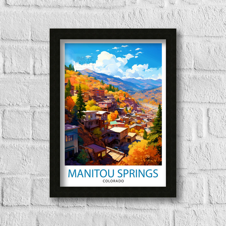 Manitou Springs Colorado Travel Print| Colorado Wall Decor Manitou Springs Poster Rocky Mountain Travel Prints Colorado Art Print Manitou