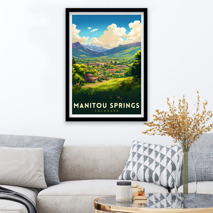 Manitou Springs Colorado Travel Print| Colorado Wall Decor Manitou Springs Poster Rocky Mountain Travel Prints Colorado Art Print Manitou