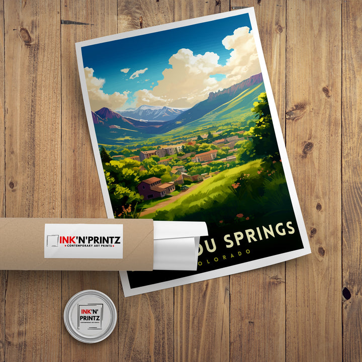 Manitou Springs Colorado Travel Print| Colorado Wall Decor Manitou Springs Poster Rocky Mountain Travel Prints Colorado Art Print Manitou