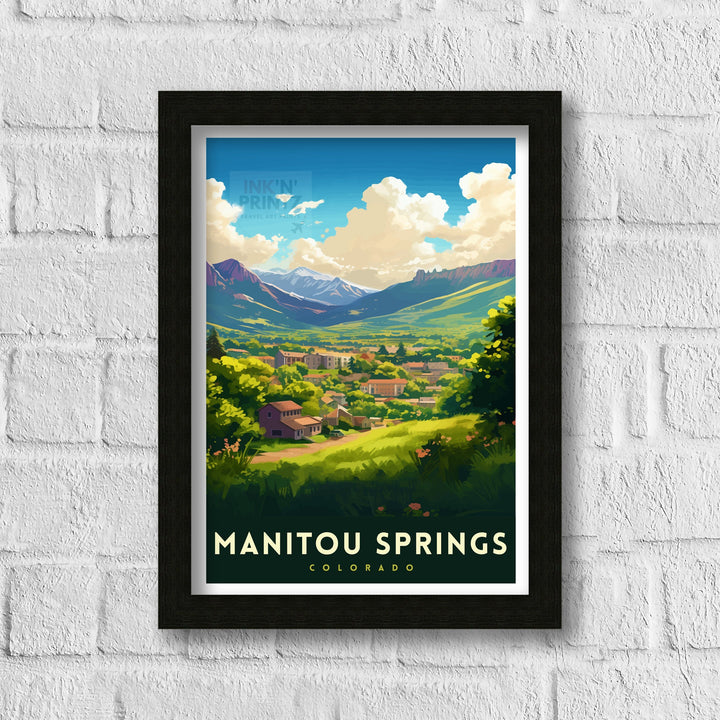 Manitou Springs Colorado Travel Print| Colorado Wall Decor Manitou Springs Poster Rocky Mountain Travel Prints Colorado Art Print Manitou