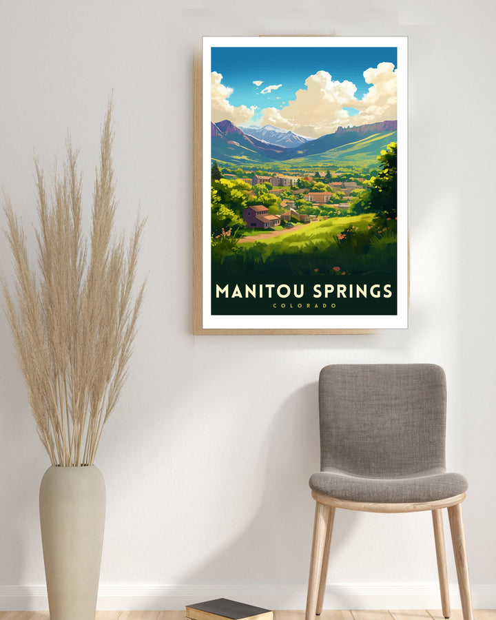 Manitou Springs Colorado Travel Print| Colorado Wall Decor Manitou Springs Poster Rocky Mountain Travel Prints Colorado Art Print Manitou