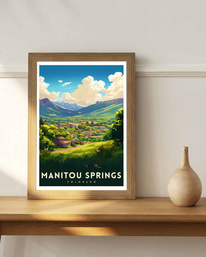 Manitou Springs Colorado Travel Print| Colorado Wall Decor Manitou Springs Poster Rocky Mountain Travel Prints Colorado Art Print Manitou