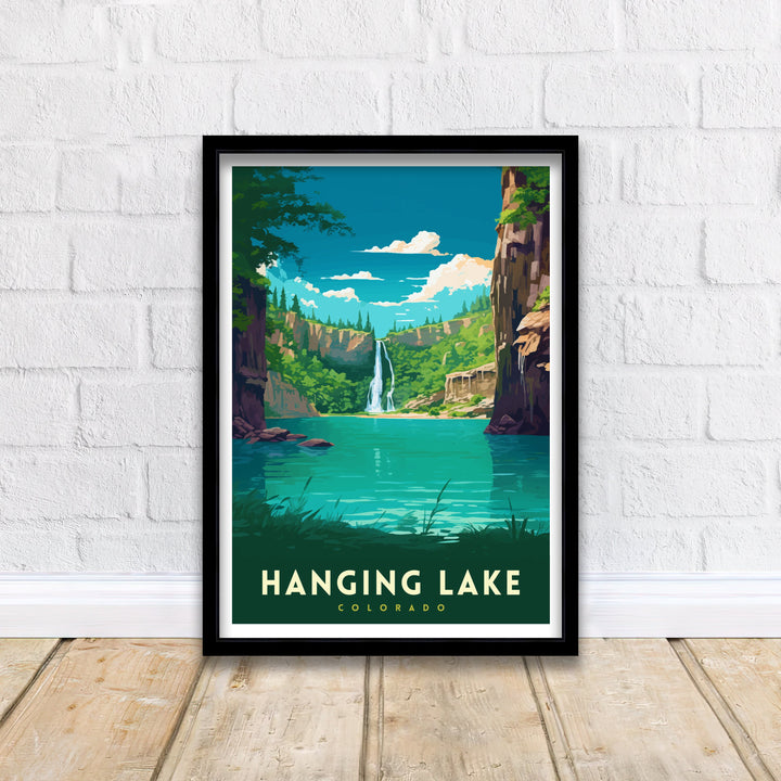 Hanging Lake Colorado Travel Print| Colorado Wall Decor Hanging Lake Poster Rocky Mountain Travel Prints Colorado Art Print Hanging Lake