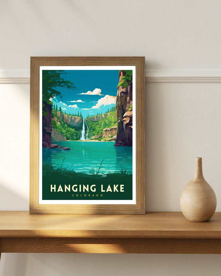 Hanging Lake Colorado Travel Print| Colorado Wall Decor Hanging Lake Poster Rocky Mountain Travel Prints Colorado Art Print Hanging Lake