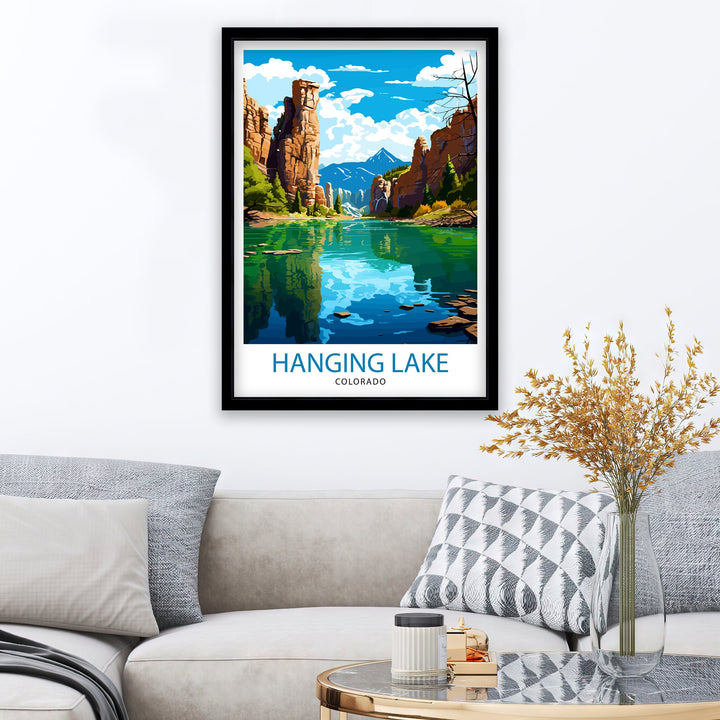 Hanging Lake Colorado Travel Print| Colorado Wall Decor Hanging Lake Poster Rocky Mountain Travel Prints Colorado Art Print Hanging Lake