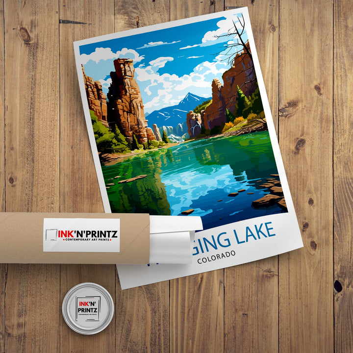 Hanging Lake Colorado Travel Print| Colorado Wall Decor Hanging Lake Poster Rocky Mountain Travel Prints Colorado Art Print Hanging Lake