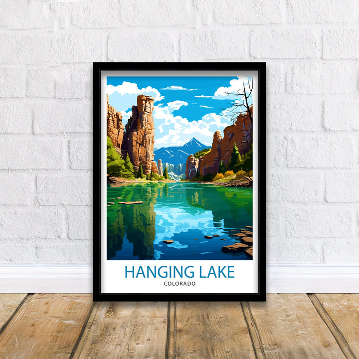 Hanging Lake Colorado Travel Print| Colorado Wall Decor Hanging Lake Poster Rocky Mountain Travel Prints Colorado Art Print Hanging Lake
