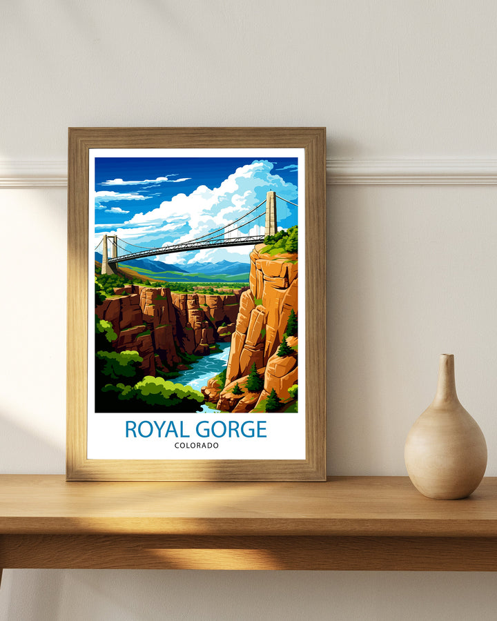 Royal Gorge Bridge Colorado Travel Print Colorado Wall Decor Royal Gorge Poster Colorado Travel Prints Royal Gorge Bridge Art Print Colorado