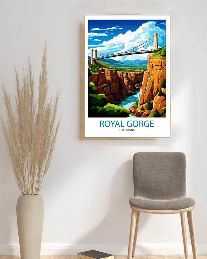 Royal Gorge Bridge Colorado Travel Print Colorado Wall Decor Royal Gorge Poster Colorado Travel Prints Royal Gorge Bridge Art Print Colorado