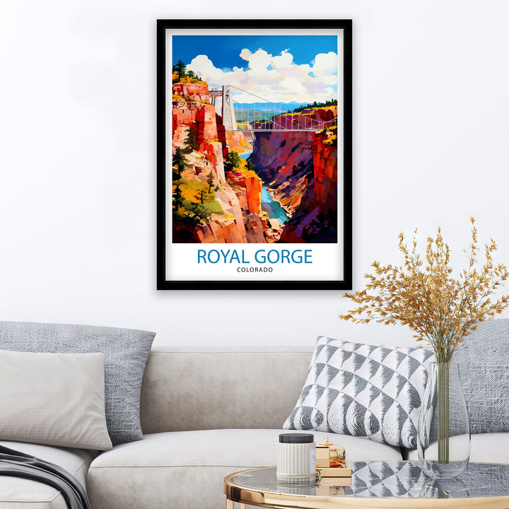 Royal Gorge Bridge Colorado Travel Print Colorado Wall Decor Royal Gorge Poster Colorado Travel Prints Royal Gorge Bridge Art Print Colorado