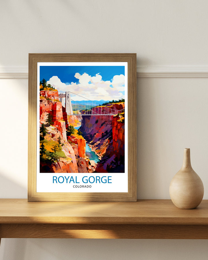 Royal Gorge Bridge Colorado Travel Print Colorado Wall Decor Royal Gorge Poster Colorado Travel Prints Royal Gorge Bridge Art Print Colorado