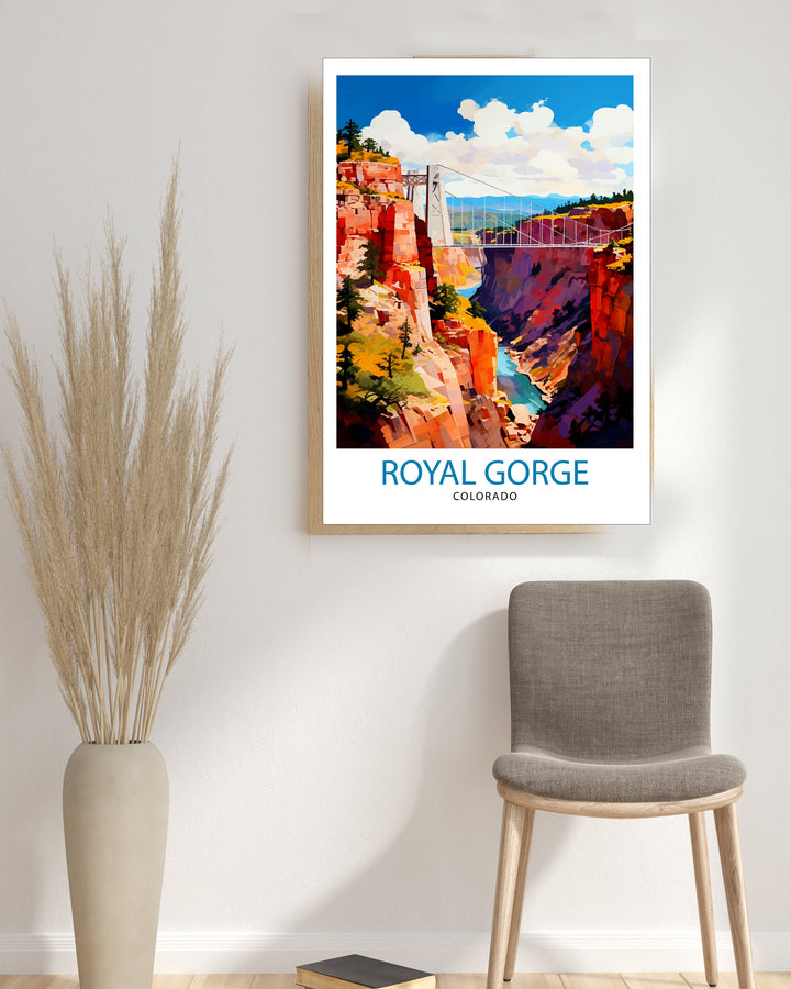 Royal Gorge Bridge Colorado Travel Print Colorado Wall Decor Royal Gorge Poster Colorado Travel Prints Royal Gorge Bridge Art Print Colorado