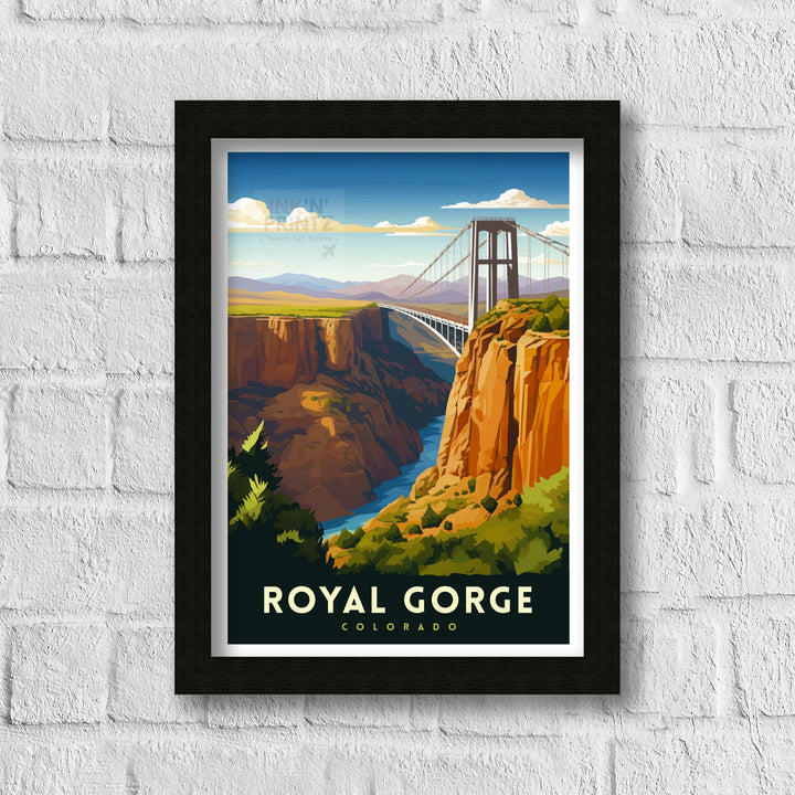 Royal Gorge Bridge Colorado Travel Print Colorado Wall Decor Royal Gorge Poster Colorado Travel Prints Royal Gorge Bridge Art Print Colorado