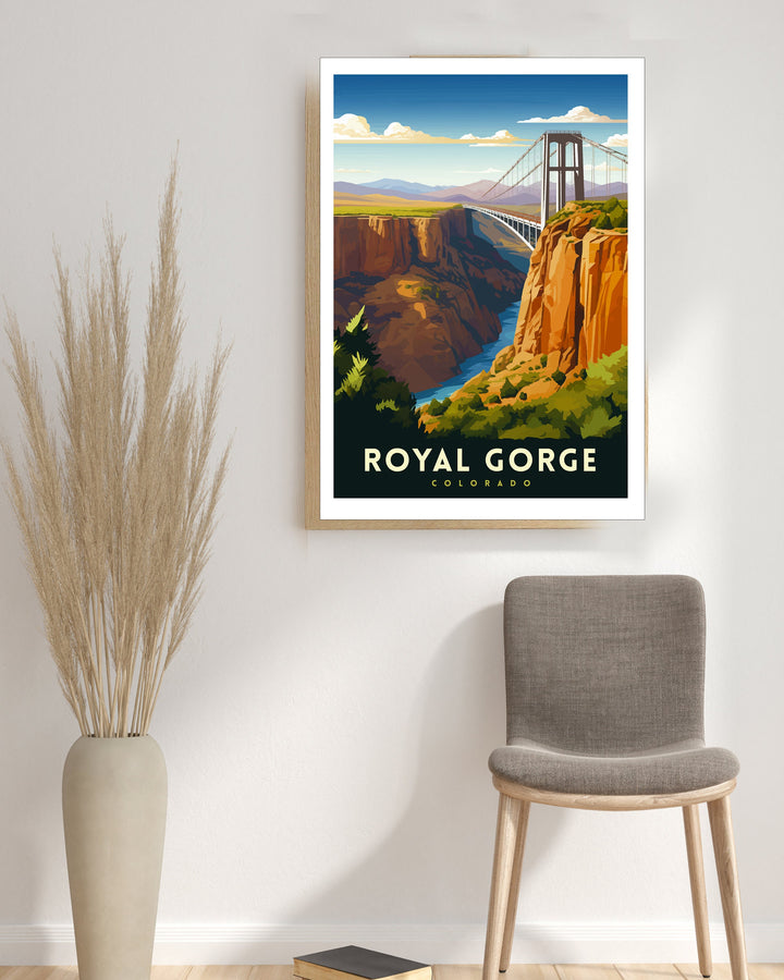 Royal Gorge Bridge Colorado Travel Print Colorado Wall Decor Royal Gorge Poster Colorado Travel Prints Royal Gorge Bridge Art Print Colorado
