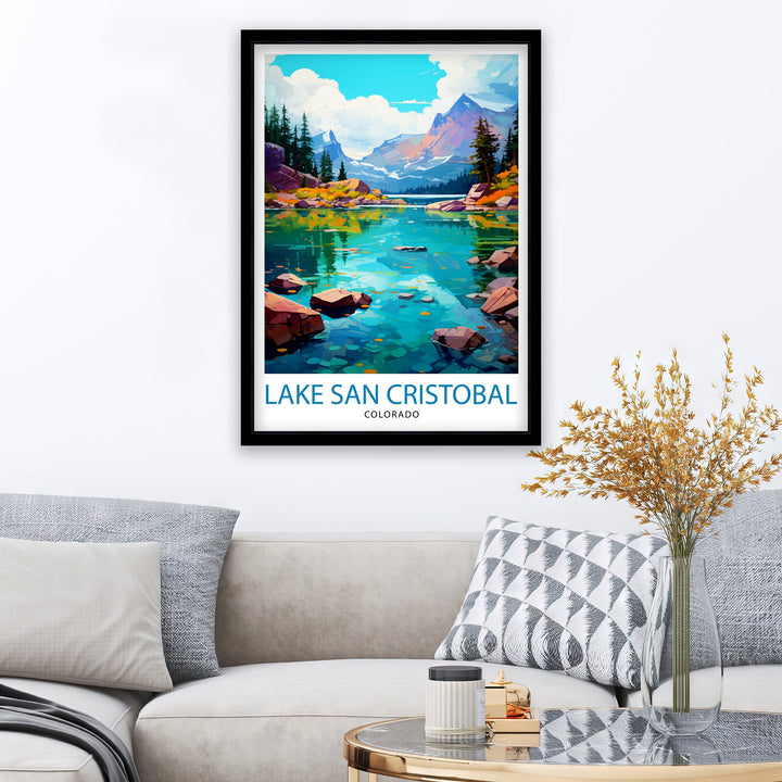 Lake San Cristobal Colorado Travel Print| Colorado Wall Decor Lake San Cristobal Poster Rocky Mountain Travel Prints Colorado Art Print