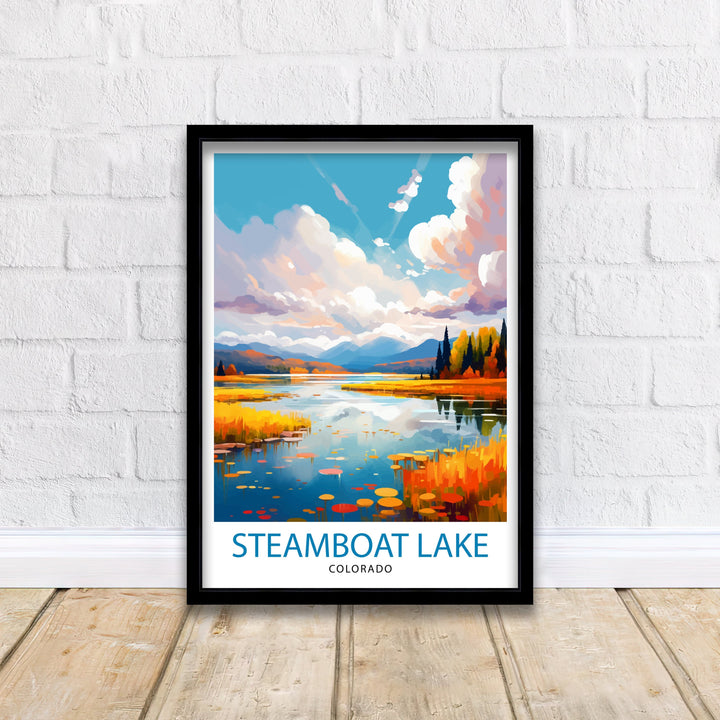 Steamboat Lake Colorado Travel Print| Colorado Wall Decor Steamboat Lake Poster Mountain Lake Travel Prints Colorado Art Print Steamboat
