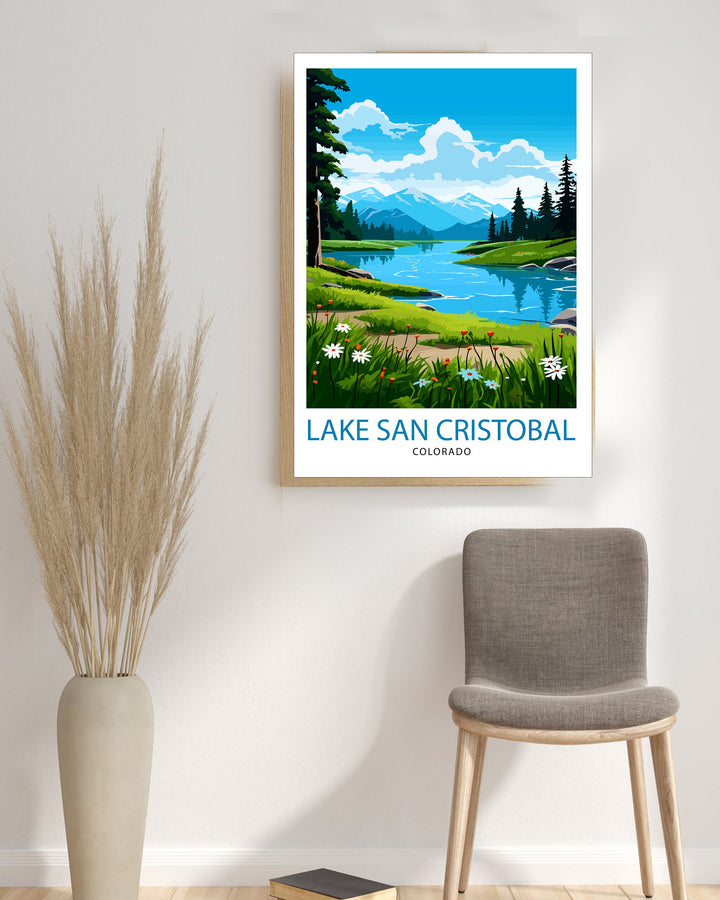 Lake San Cristobal Colorado Travel Print| Colorado Wall Decor Lake San Cristobal Poster Rocky Mountain Travel Prints Colorado Art Print