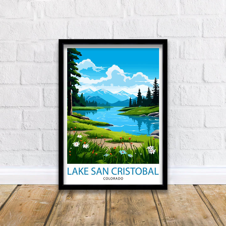 Lake San Cristobal Colorado Travel Print| Colorado Wall Decor Lake San Cristobal Poster Rocky Mountain Travel Prints Colorado Art Print