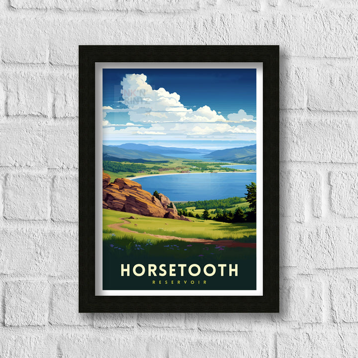 Horsetooth Reservoir Colorado Travel Print| Colorado Wall Decor Horsetooth Reservoir Poster Mountain Lake Travel Prints Colorado Art Print