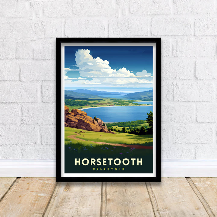 Horsetooth Reservoir Colorado Travel Print| Colorado Wall Decor Horsetooth Reservoir Poster Mountain Lake Travel Prints Colorado Art Print