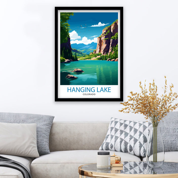 Hanging Lake Colorado Travel Print| Colorado Wall Decor Hanging Lake Poster Rocky Mountain Travel Prints Colorado Art Print Hanging Lake