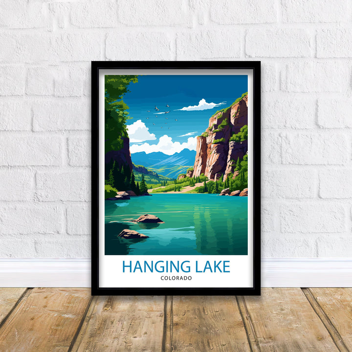 Hanging Lake Colorado Travel Print| Colorado Wall Decor Hanging Lake Poster Rocky Mountain Travel Prints Colorado Art Print Hanging Lake