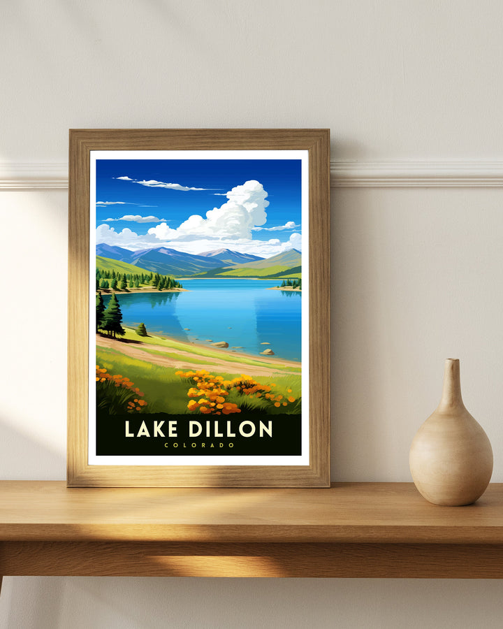 Lake Dillon Colorado Travel Print| Colorado Wall Decor Lake Dillon Poster Rocky Mountain Travel Prints Colorado Art Print Lake Dillon