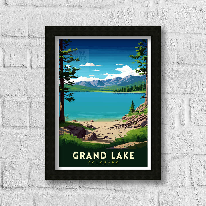 Grand Lake Colorado Travel Print| Colorado Wall Decor Grand Lake Poster Rocky Mountain Travel Prints Colorado Art Print Grand Lake