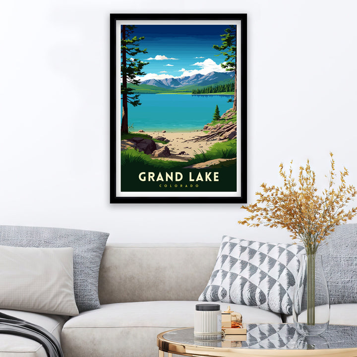 Grand Lake Colorado Travel Print| Colorado Wall Decor Grand Lake Poster Rocky Mountain Travel Prints Colorado Art Print Grand Lake