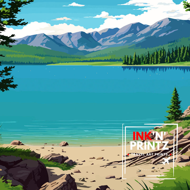 Grand Lake Colorado Travel Print| Colorado Wall Decor Grand Lake Poster Rocky Mountain Travel Prints Colorado Art Print Grand Lake