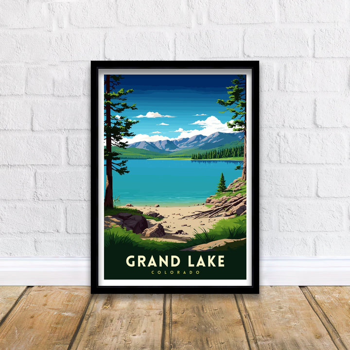 Grand Lake Colorado Travel Print| Colorado Wall Decor Grand Lake Poster Rocky Mountain Travel Prints Colorado Art Print Grand Lake