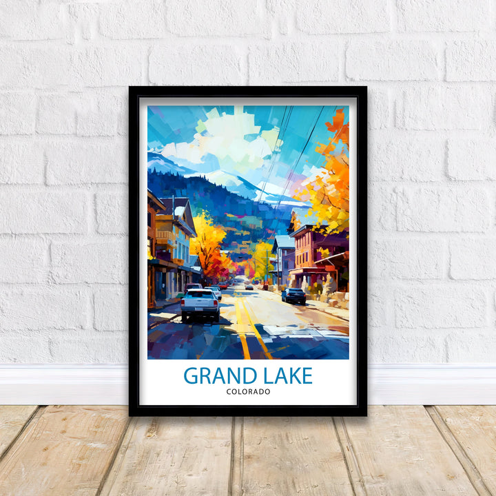 Grand Lake Colorado Travel Print| Colorado Wall Decor Grand Lake Poster Rocky Mountain Travel Prints Colorado Art Print Grand Lake