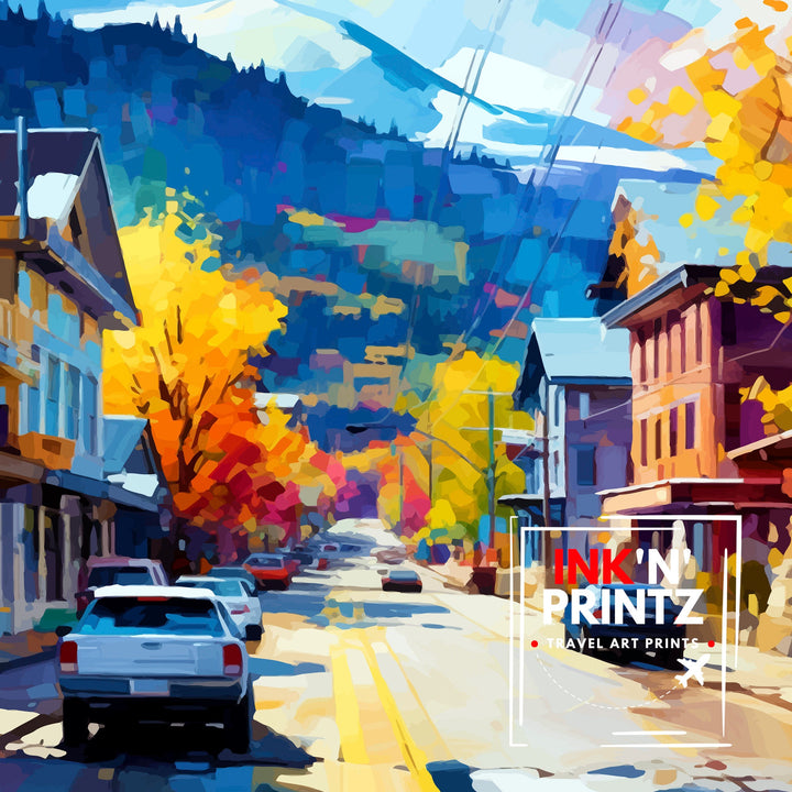 Grand Lake Colorado Travel Print| Colorado Wall Decor Grand Lake Poster Rocky Mountain Travel Prints Colorado Art Print Grand Lake