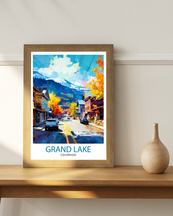 Grand Lake Colorado Travel Print| Colorado Wall Decor Grand Lake Poster Rocky Mountain Travel Prints Colorado Art Print Grand Lake