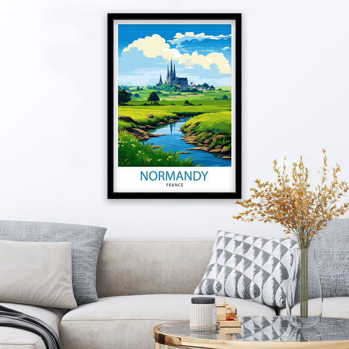 Normandy France Travel Print Normandy Wall Decor Normandy Poster France Travel Prints Normandy Art Print Normandy Illustration Normandy
