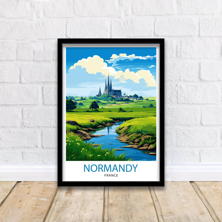 Normandy France Travel Print Normandy Wall Decor Normandy Poster France Travel Prints Normandy Art Print Normandy Illustration Normandy
