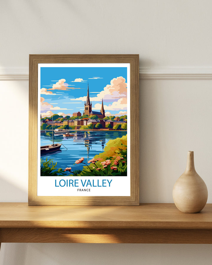 Loire Valley France Travel Print France Wall Decor Loire Valley Poster Châteaux de la Loire Prints France Art Print Loire Valley