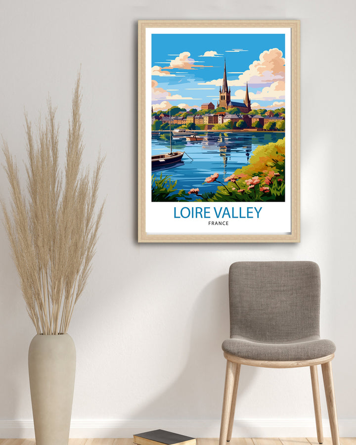 Loire Valley France Travel Print France Wall Decor Loire Valley Poster Châteaux de la Loire Prints France Art Print Loire Valley