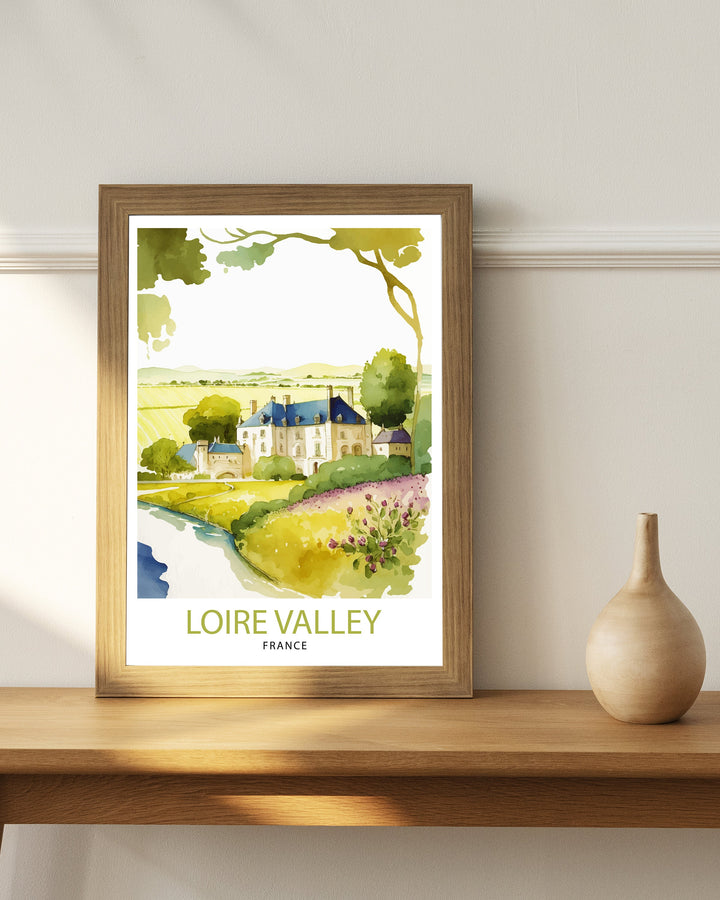Loire Valley France Travel Print France Wall Decor Loire Valley Poster Châteaux de la Loire Prints France Art Print Loire Valley